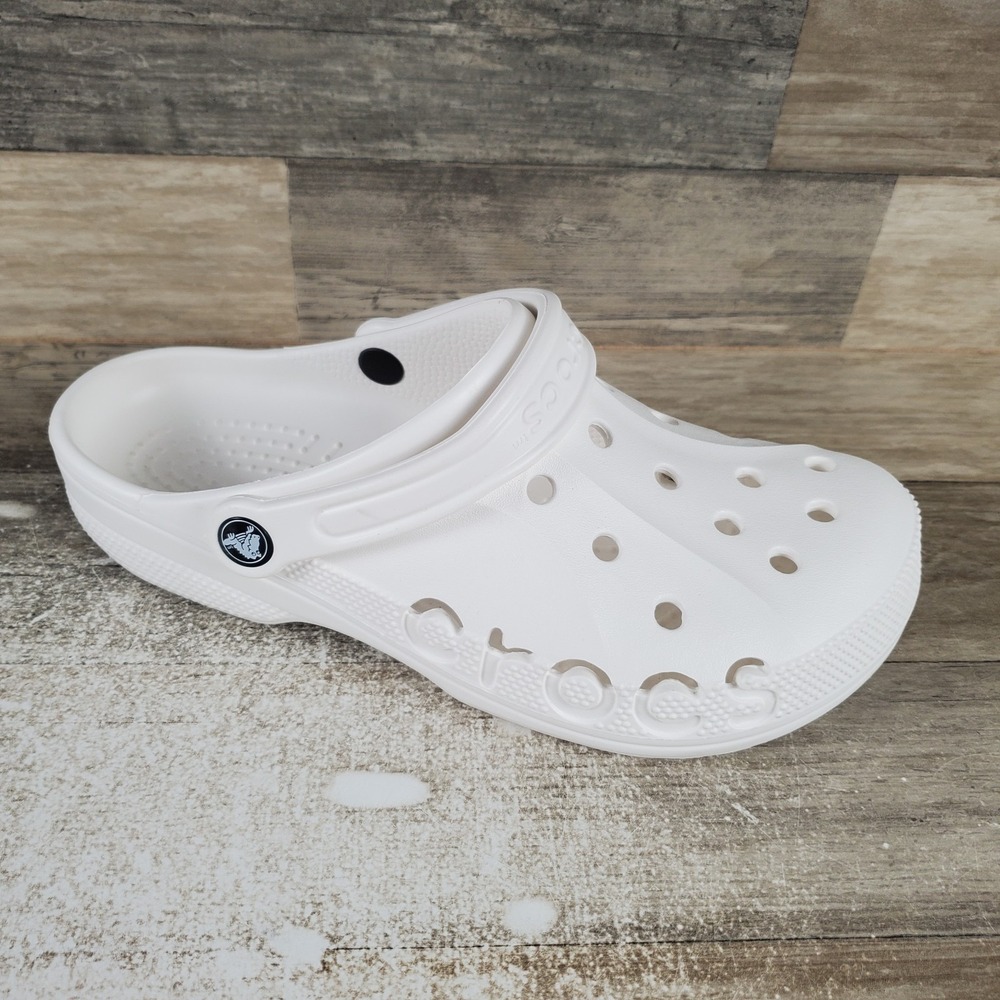 Crocs Via Clog Sandals Mens 8 / Womens 10 Casual White Vented Rubber Slingback